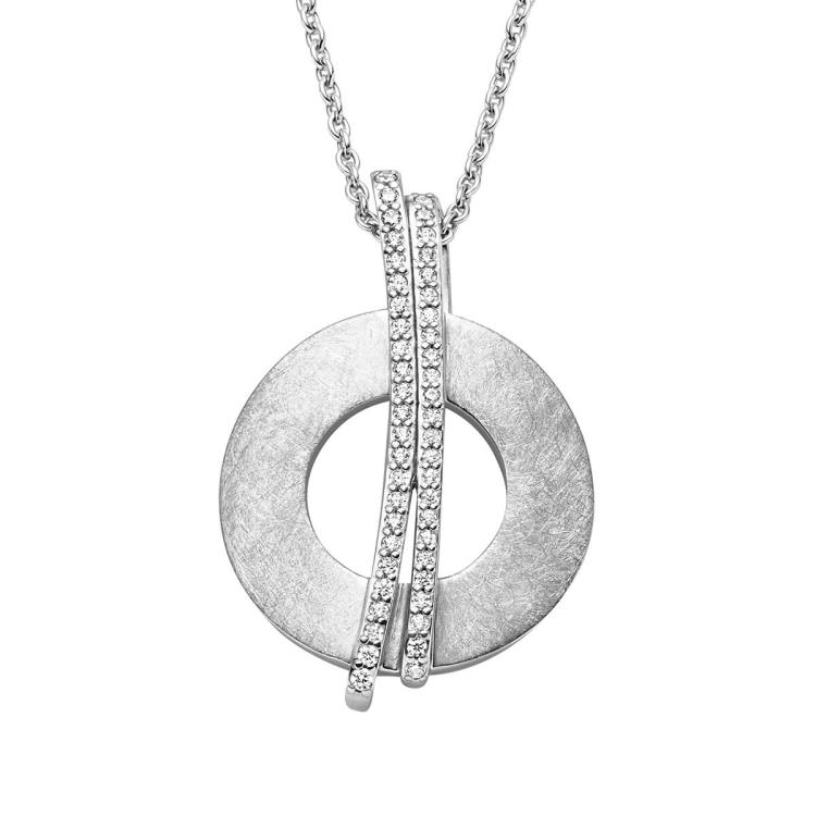 Anhänger mit Kette mit 48 Zirkonia