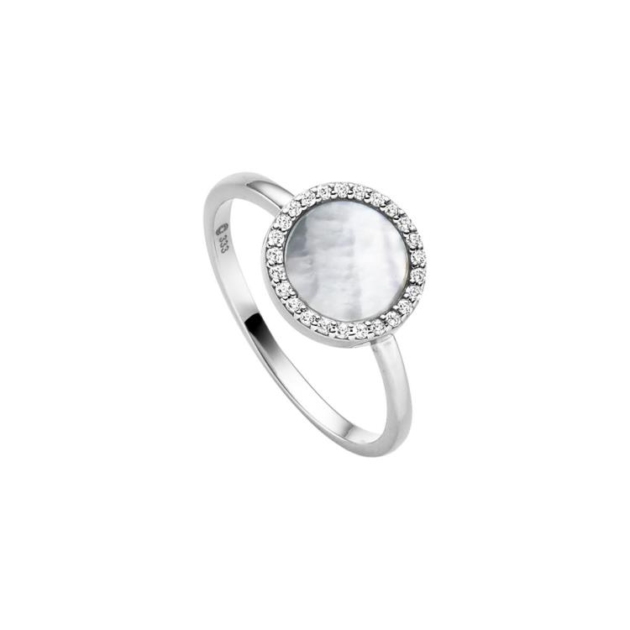 Ring mit 1 Perlmutt & 25 Zirkonia