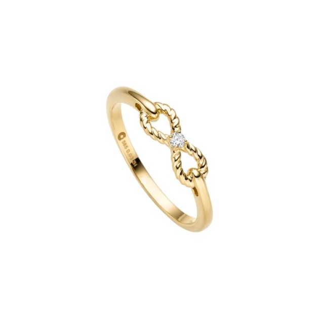 Ring mit 1 Brillant zus. 0,03ct.