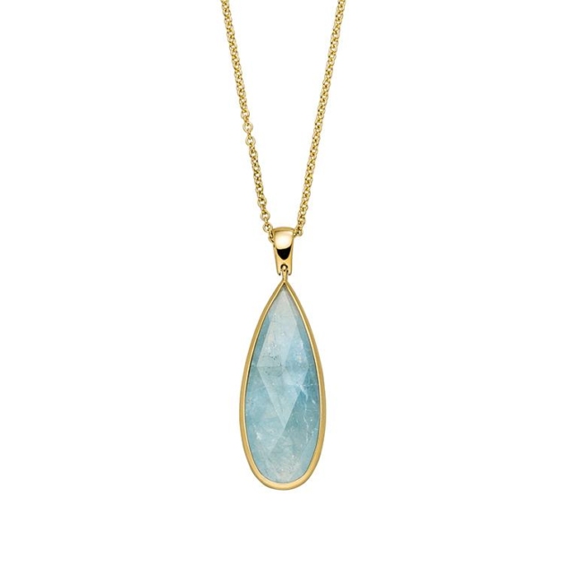 Anhänger mit Kette mit 1 Aquamarin
