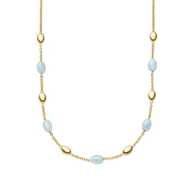 Collier mit 5 Aquamarine 450mm