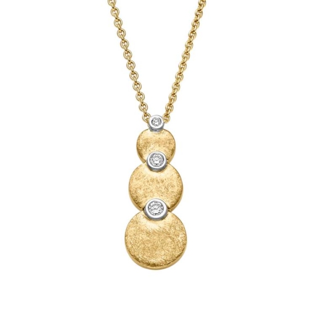 Anhänger mit Kette mit 3 Brillanten zus. 0,06ct.