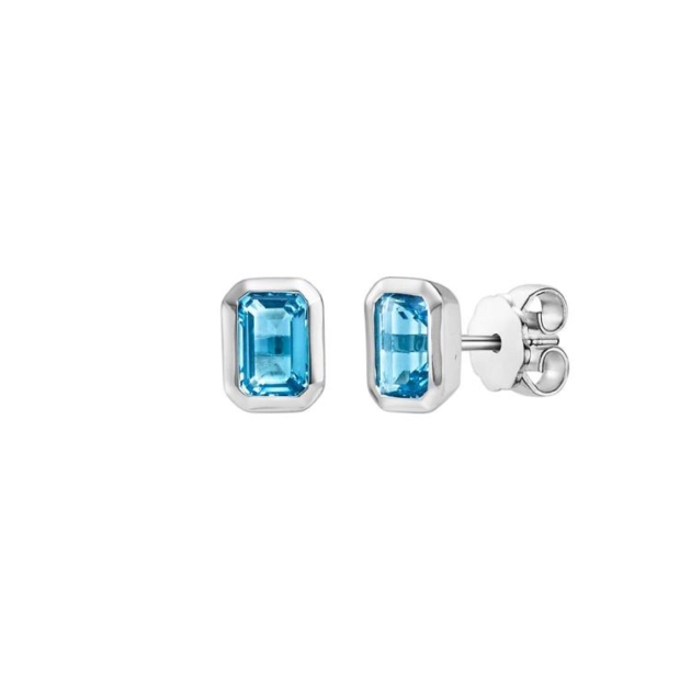 Ohrstecker mit 2 Blautopase