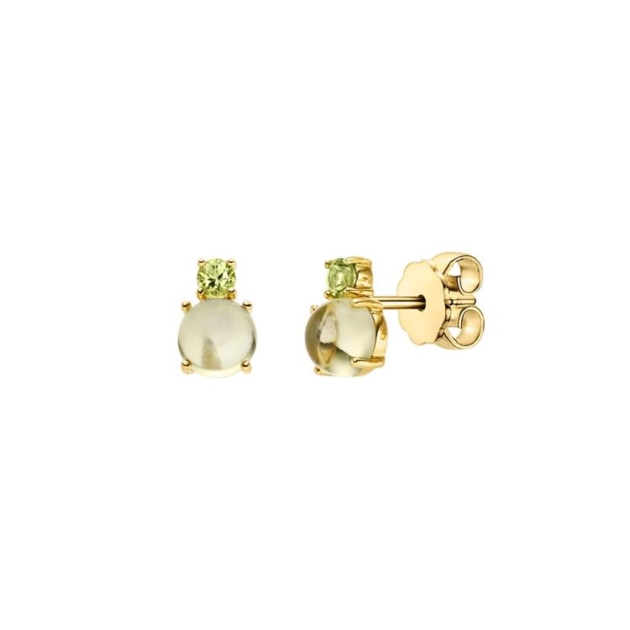 Ohrstecker mit 2 Peridot & 2 Lemonquarze
