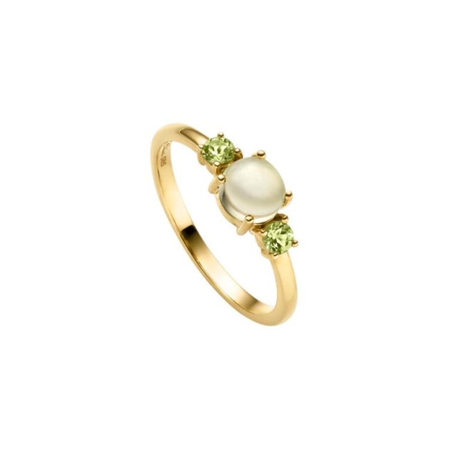 Ring mit 1 Peridot & 1 Lemonquarz