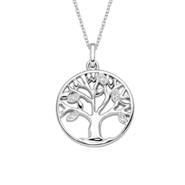 Anhänger mit Kette mit 5 Zirkonia