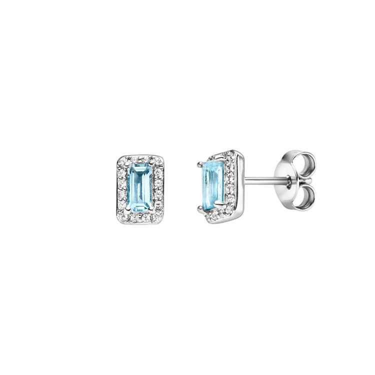 Ohrstecker mit 2 Blautopase (beh.) & 32 Zirkonia