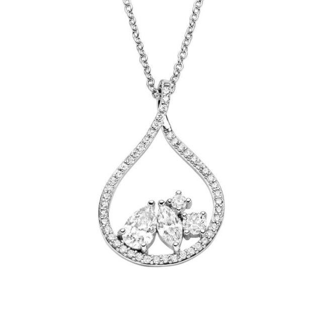 Anhänger mit Kette mit 50 Zirkonia