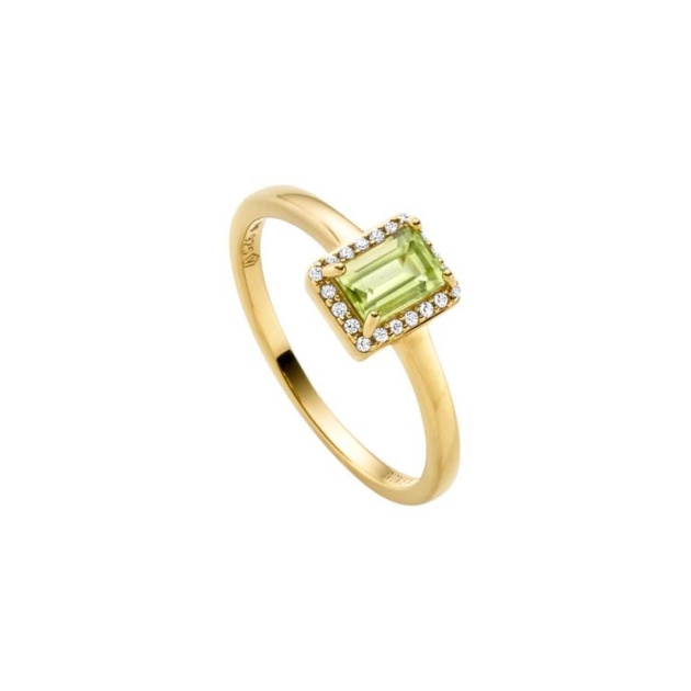 Ring mit 1 Peridot & 20 Zirkonia