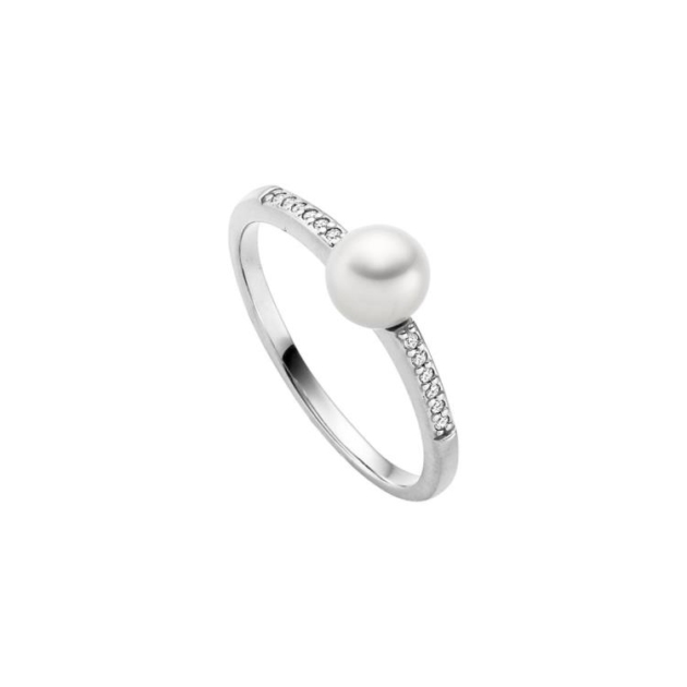 Ring mit 1 Süsswasserperle & 12 Zirkonia