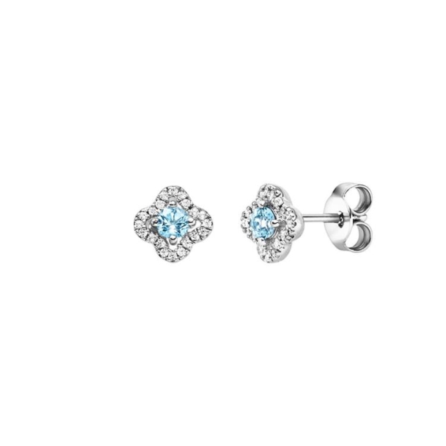 Ohrstecker mit 2 Blautopase (beh.) & 40 Zirkonia