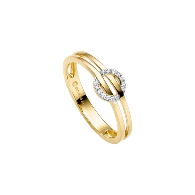 Ring mit 14 Brillanten zus. 0,05ct.