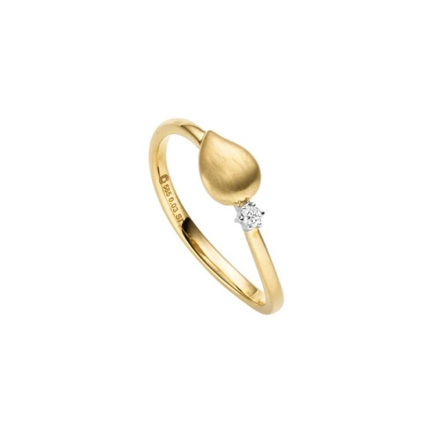 Damenring mit 1 Brillant zus. 0,03ct.